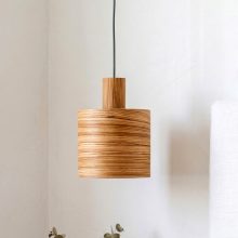 Barrel Zebrano - Handmade Wooden Pendant Light