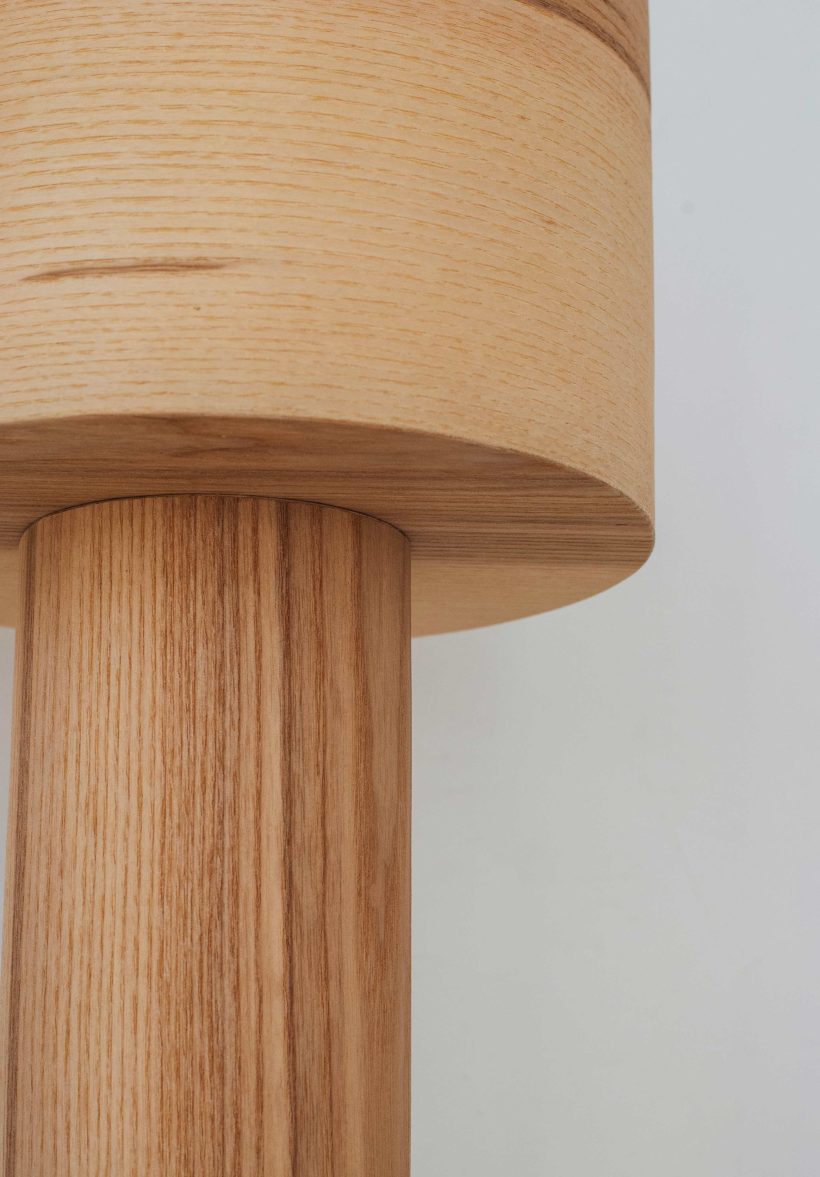 Handmade Wooden Table Lamp 'Barrel II Olivie'