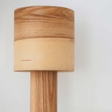 Handmade Wooden Table Lamp 'Barrel II Olivie'
