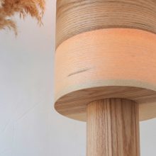 Handmade Wooden Table Lamp 'Barrel II Olivie'
