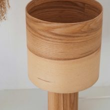 Handmade Wooden Table Lamp 'Barrel II Olivie'