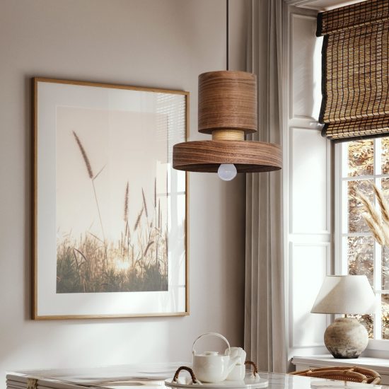 Japa Walnut - Χειροποίητο Ξύλινο Φωτιστικό Οροφής