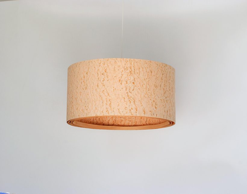 Spiral Pommele - Handmade Wooden Ceiling Light