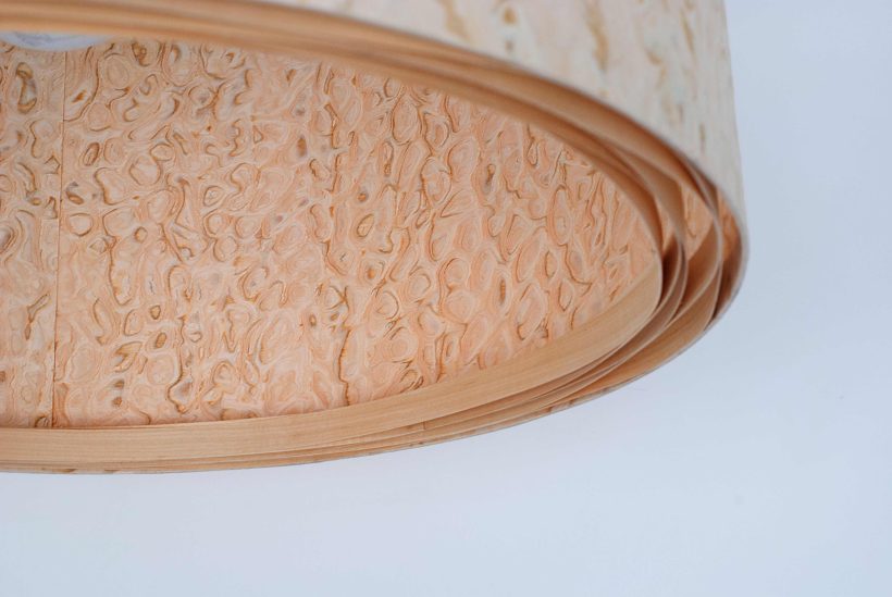 Spiral Pommele - Handmade Wooden Ceiling Light