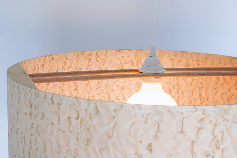 Spiral Pommele - Handmade Wooden Ceiling Light