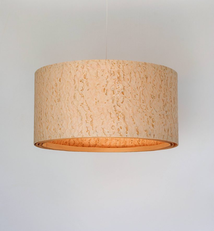 Spiral Pommele - Handmade Wooden Ceiling Light