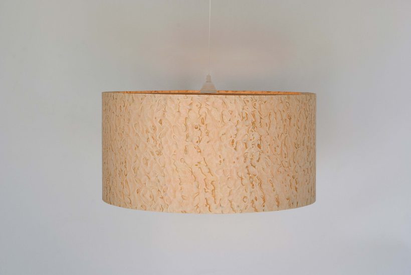 Spiral Pommele - Handmade Wooden Ceiling Light