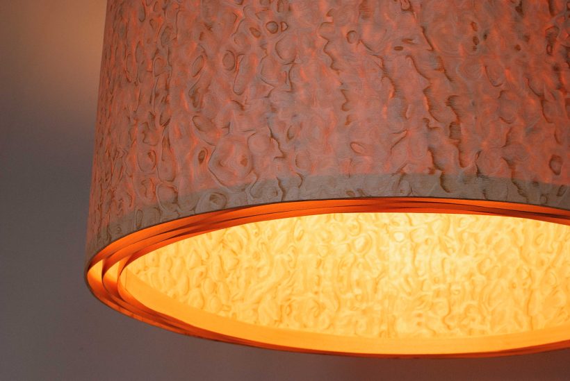 Spiral Pommele - Handmade Wooden Ceiling Light