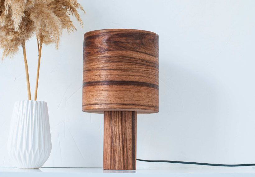 Handmade Wooden Table Lamp "Barrel II Mango"