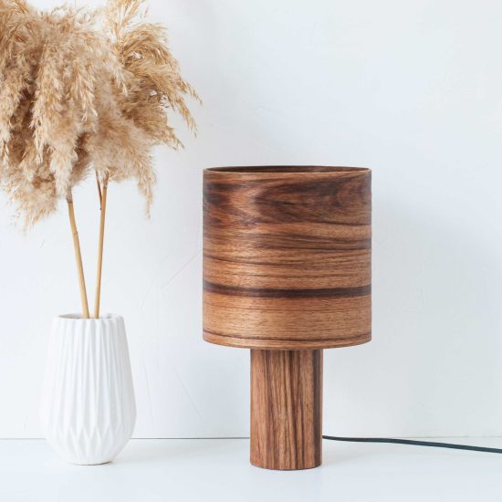 Handmade Wooden Table Lamp "Barrel II Mango"