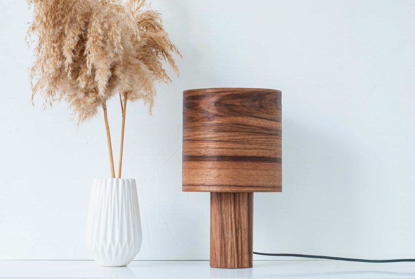 Handmade Wooden Table Lamp "Barrel II Mango"