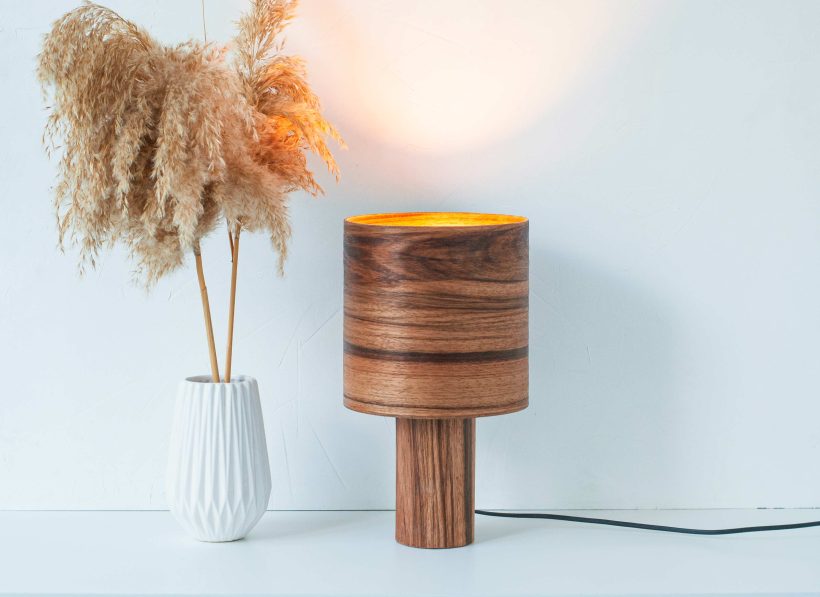 Handmade Wooden Table Lamp "Barrel II Mango"