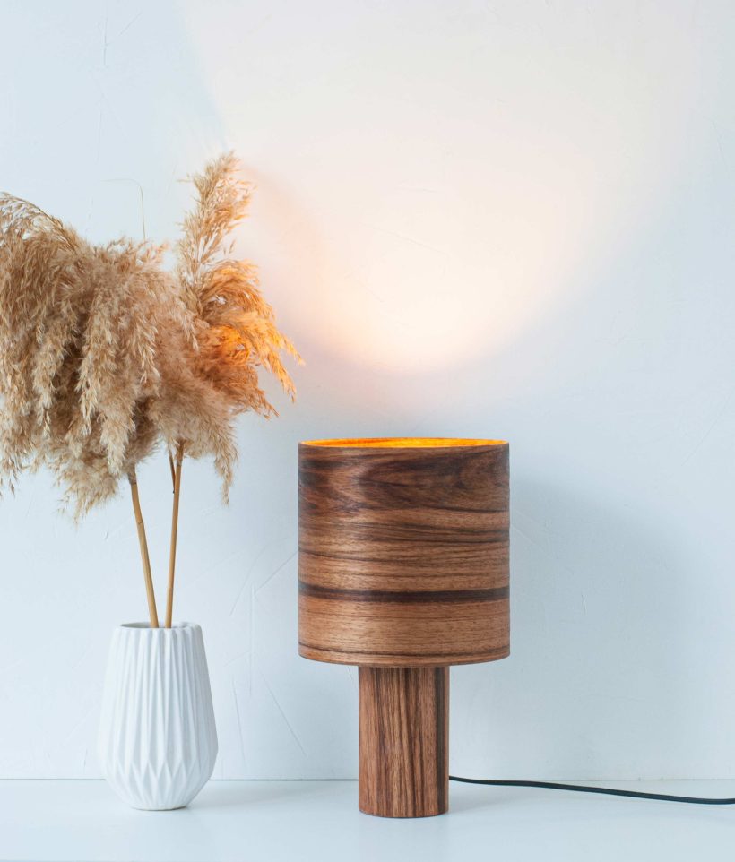 Handmade Wooden Table Lamp "Barrel II Mango"