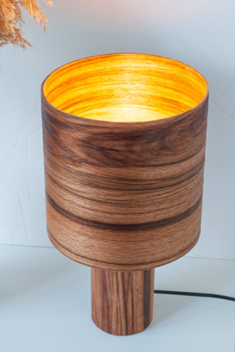 Handmade Wooden Table Lamp "Barrel II Mango"