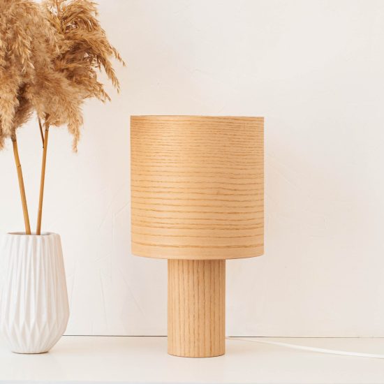 Handmade Wooden Table Lamp "Barrel II Ash"