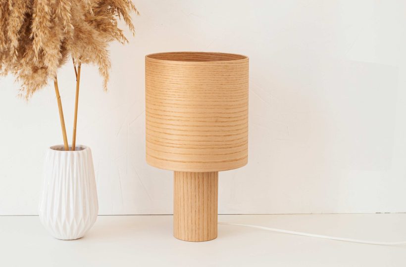 Handmade Wooden Table Lamp "Barrel II Ash"