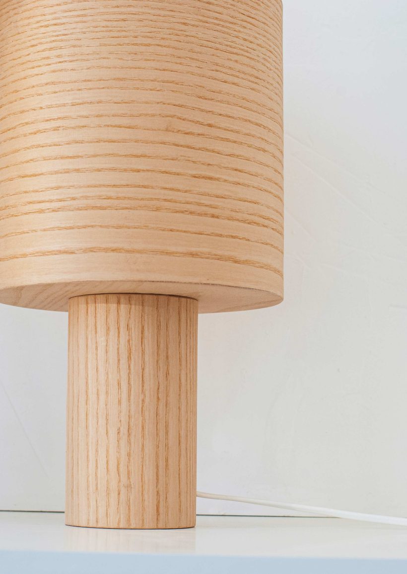 Handmade Wooden Table Lamp "Barrel II Ash"