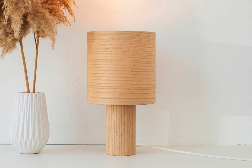 Handmade Wooden Table Lamp "Barrel II Ash"