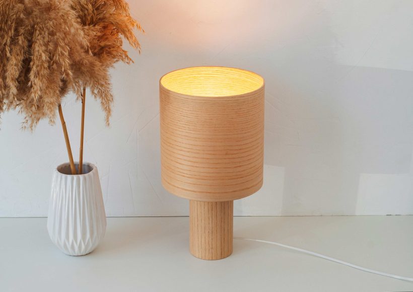 Handmade Wooden Table Lamp "Barrel II Ash"