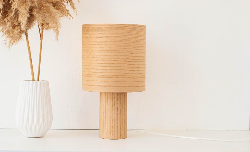 Handmade Wooden Table Lamp "Barrel II Ash"
