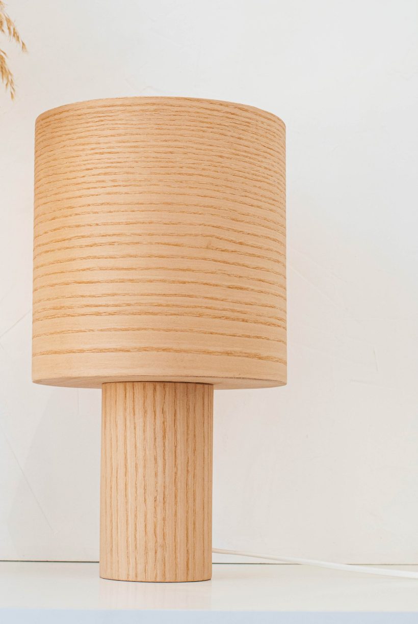 Handmade Wooden Table Lamp "Barrel II Ash"