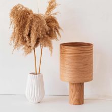 Handmade Wooden Table Lamp "Barrel II Oak"