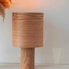 Handmade Wooden Table Lamp "Barrel II Oak"