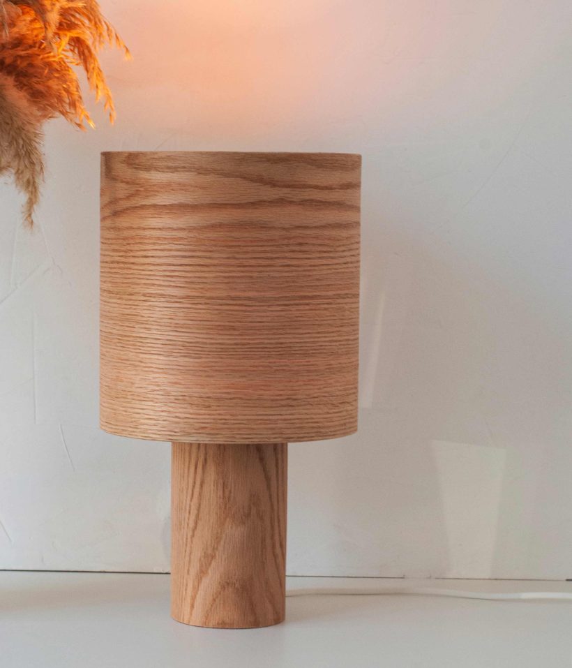 Handmade Wooden Table Lamp "Barrel II Oak"