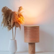 Handmade Wooden Table Lamp "Barrel II Oak"