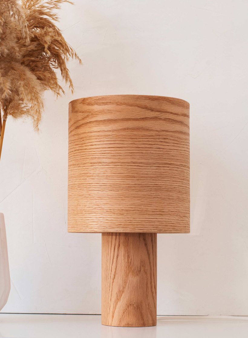Handmade Wooden Table Lamp "Barrel II Oak"