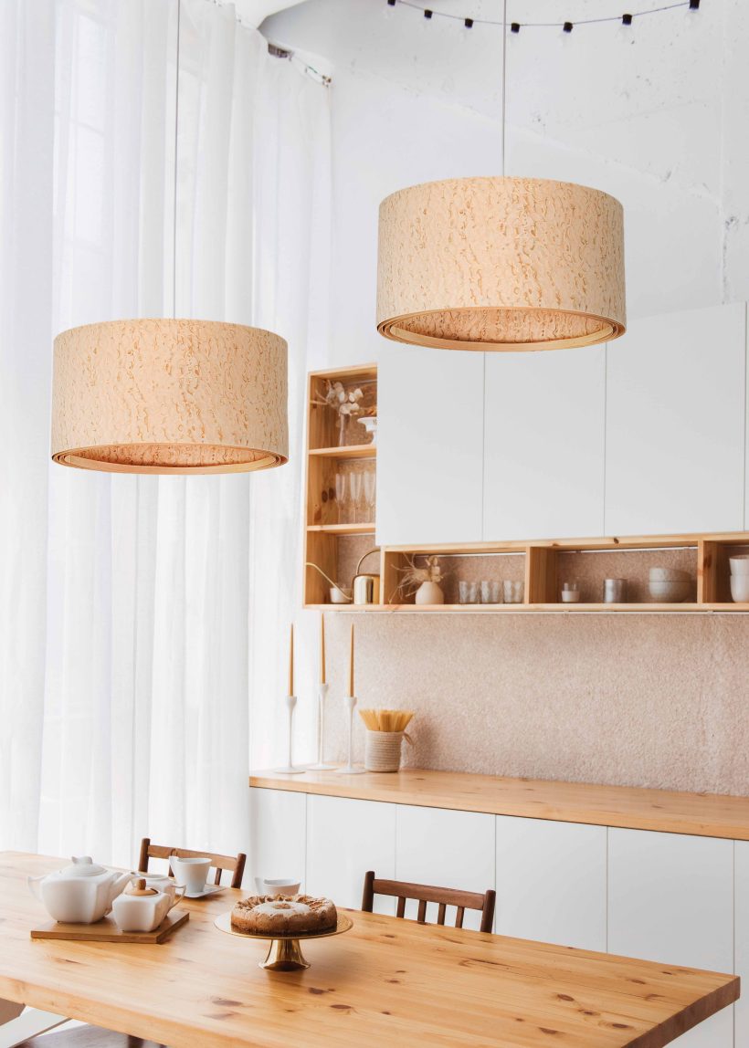 Spiral Pommele - Handmade Wooden Ceiling Light