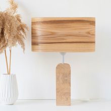 Χειροποίητο Ξύλινο Επιτραπέζιο Φωτιστικό 'Motif Wood 3 Olivie Wagon'