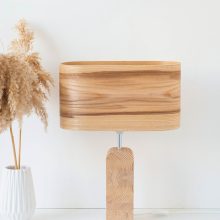 Χειροποίητο Ξύλινο Επιτραπέζιο Φωτιστικό 'Motif Wood 3 Olivie Wagon'