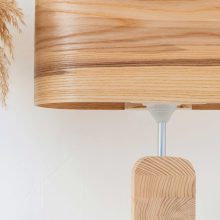 Χειροποίητο Ξύλινο Επιτραπέζιο Φωτιστικό 'Motif Wood 3 Olivie Wagon'