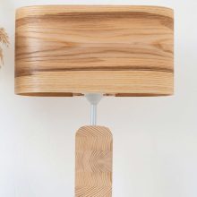 Χειροποίητο Ξύλινο Επιτραπέζιο Φωτιστικό 'Motif Wood 3 Olivie Wagon'