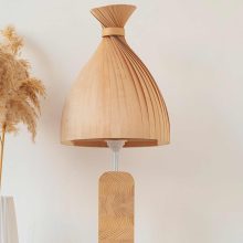 Handmade Wooden Table Lamp 'Motif Wood 3 Teepee'