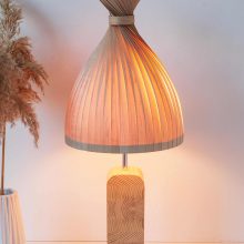 Handmade Wooden Table Lamp 'Motif Wood 3 Teepee'