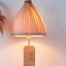 Handmade Wooden Table Lamp 'Motif Wood 3 Teepee'