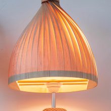 Handmade Wooden Table Lamp 'Motif Wood 3 Teepee'