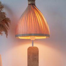 Handmade Wooden Table Lamp 'Motif Wood 3 Teepee'
