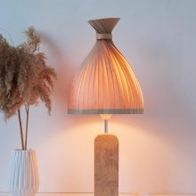 Handmade Wooden Table Lamp 'Motif Wood 3 Teepee'