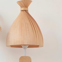 Handmade Wooden Table Lamp 'Motif Wood 3 Teepee'