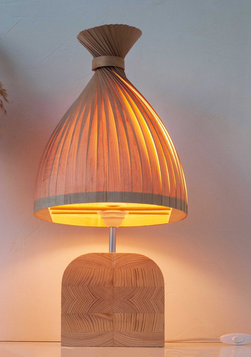 Handmade Wooden Table Lamp 'Motif Wood 4 Teepee'