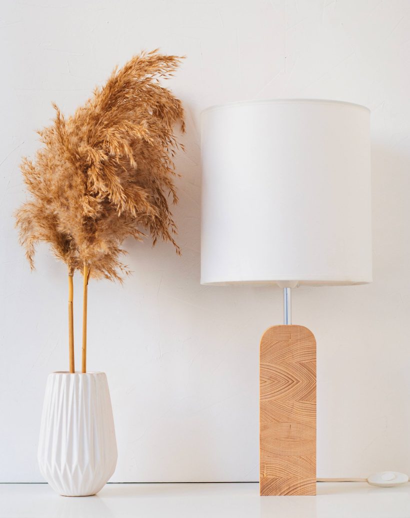 Handmade Wooden Table Lamp " Motif Wood 3"