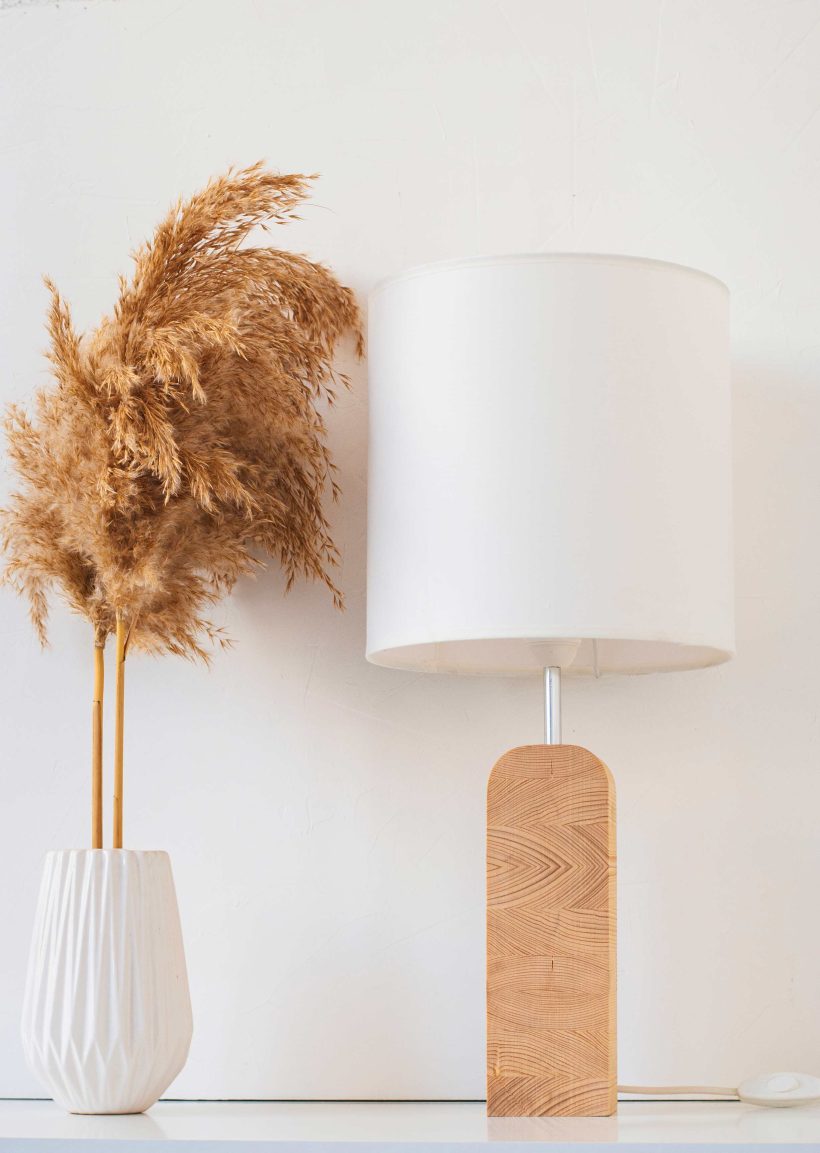 Handmade Wooden Table Lamp " Motif Wood 3"