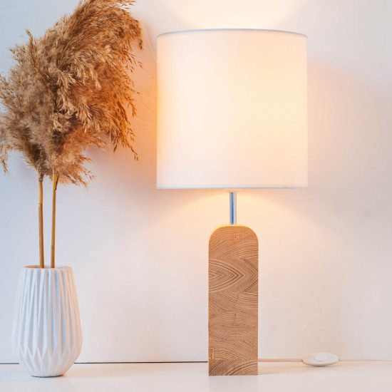 Handmade Wooden Table Lamp " Motif Wood 3"