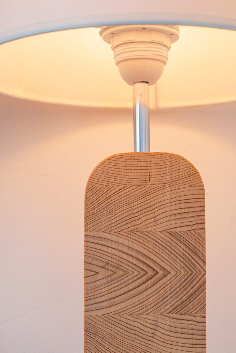 Handmade Wooden Table Lamp " Motif Wood 3"