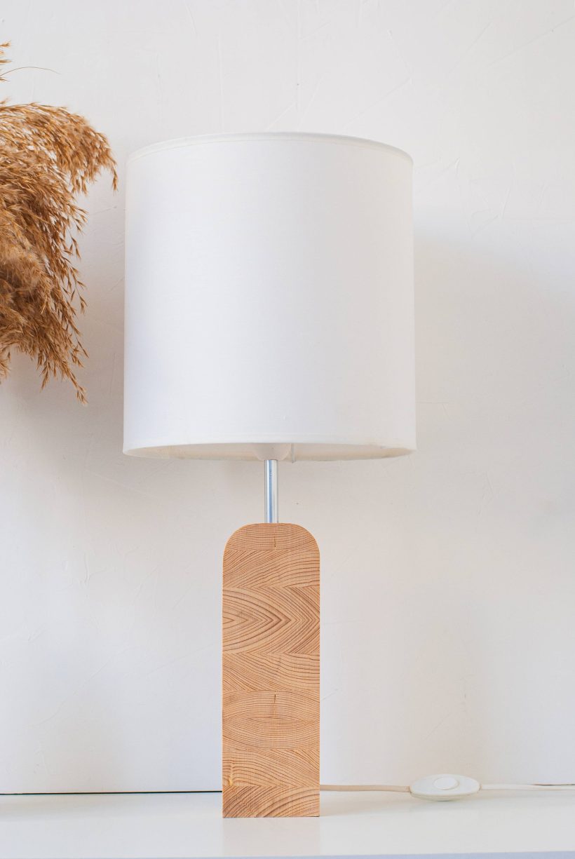 Handmade Wooden Table Lamp " Motif Wood 3"